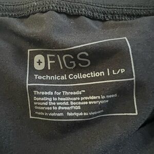Black used figs large petite technical collection pants